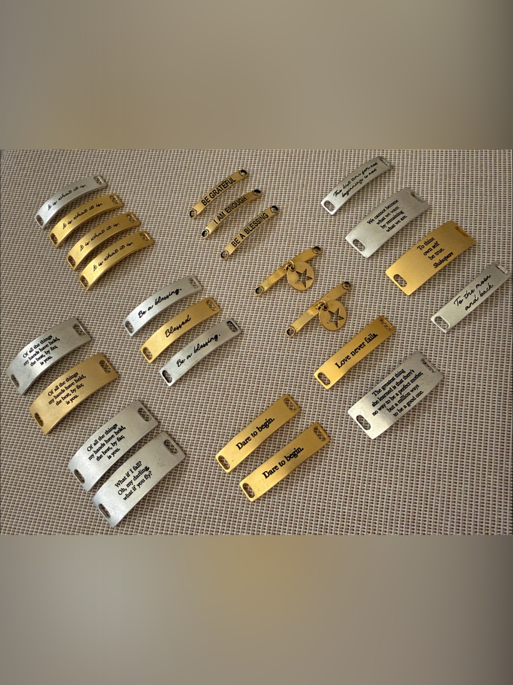 Engraved Inspirational Metal Tags - Gold & Silver